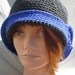 Hepburn Cloche in Charcoal and Electric Blue