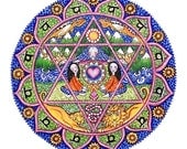 4th fourth chakra mandala art print heart chakra art healing wall decor spiritual meditation yoga anahata