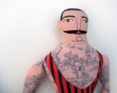 tattoo man in vintage swimwear