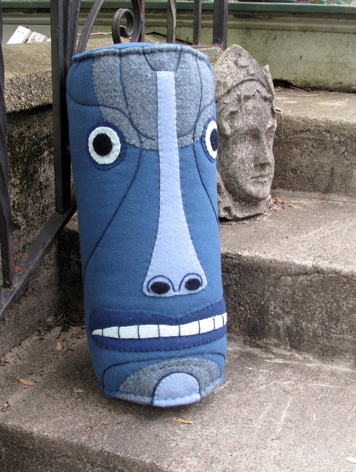 Blue Tiki pillow