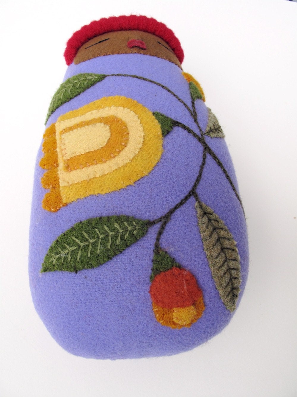 Wool Baby Doll with flower