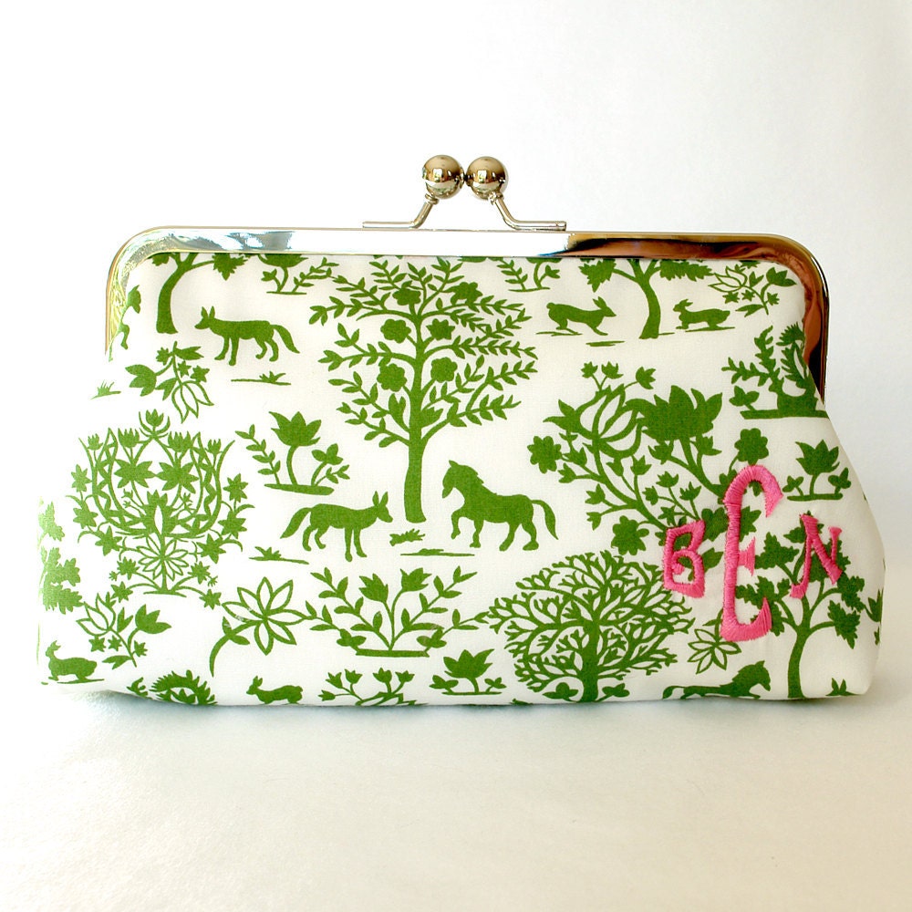 ADD ON- Monogram Option for Kisslock Frame Clutch Purses and Totes Bridesmaid Bride Wedding Gifts Preppy Prep Bridal