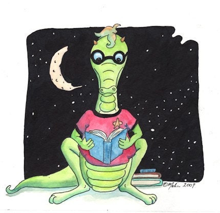 Geek Dragon Original Watercolor 8x8 inches