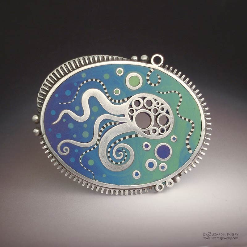 Bubbles Belt Buckle Silver and Polymer