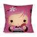 Decorative Pillow, Deluxe Pillow, Throw Pillow, Kawaii Toy Pillow, Stuffed Doll - Pink Kokeshi Geisha