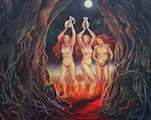 Menstrual Night 8x10 Print Pagan Witch Goddess Art