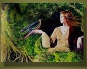 Bird Goddess Mythology Fantasy Goddess 5x7 Greeting Card