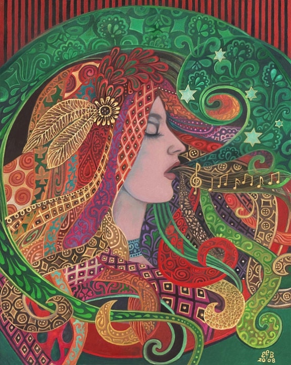 Mezzo Goddess - Art Nouveau Gypsy Goddess Art 8x10 Print