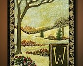 W is for Winter - Medieval Alphabet Letter 8x10 Print