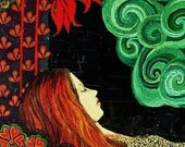 Sleeping Lady - Art Deco Goddess 5x7 Greeting Card