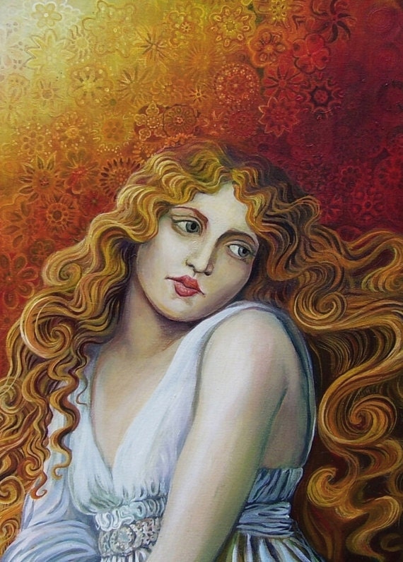 Isis - Art Nouveau Pagan Witch Goddess 5x7 Greeting Card