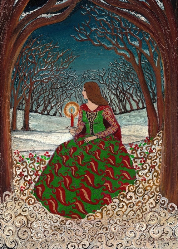 Solstice Queen - Winter Pagan Goddess 5x7 Greeting Card