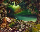 Awakening The Spring Forest Goddess ACEO ATC Altar Art