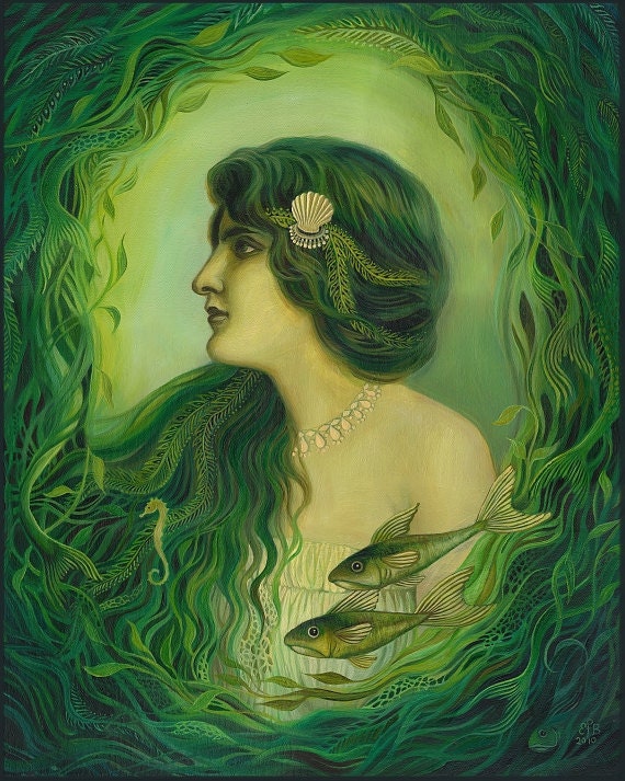 The Nereid - Art Nouveau Mermaid Goddess 8x10 Print