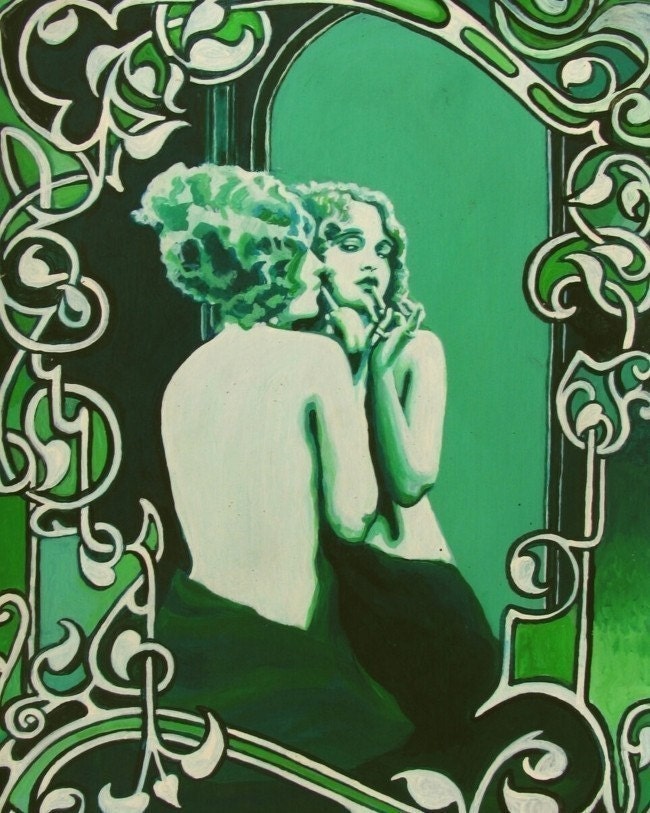 Vanity - 8x10 Art Nouveau Print of the March Pin Up Girl