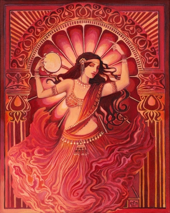 Divine Tarantella Gypsy Belly Dance Goddess 16x20 Poster Print