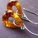 Earrings - sterling silver, vintage glass, teardrop, hoop, topaz - Aine
