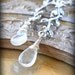 Earrings - sterling silver, moonstone, briolette, slender, branch design - Ceridwen