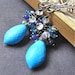 On Sale - Earrings - turquoise, sterling silver, oxidised, apatite, sapphire, moonstone - Castaway