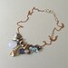 Necklace - sterling silver, red brass, wire wrapped, oxidised, mixed gemstone, freshwater pearl - Mermaid