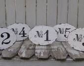 Vintage WEDDING TABLE NUMBERS, Shabby Chic Wedding Signs, Vintage Wedding Decor