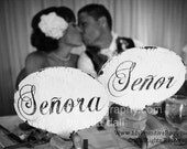 SENOR and SENORA Paddles, Mr and Mrs Paddles, Dr and Mrs Paddles, Hand Held Photo Props, WEDDING Decor, Fan, Wedding Sign