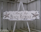 BEACH WEDDING SIGN, Beach House Sign, Starfish Design, 24x6, Custom Name Sign, Create Your Own Hand Painted Sign