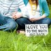 I LOVE YOU To The Moon And Back Sign, Primitive Sign, Cottage Decor, Wedding Prop, Baby Shower Gift, Vintage Sign