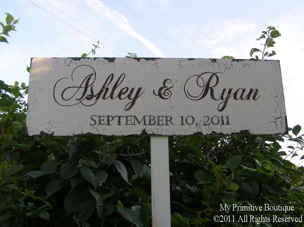 Custom WEDDING SIGN, Name Sign, 24 x 7.5, Vintage Wedding Sign, Established Sign