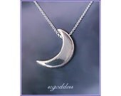 CRESCENT MOON sterling silver waxing waning moon necklace by srgoddess