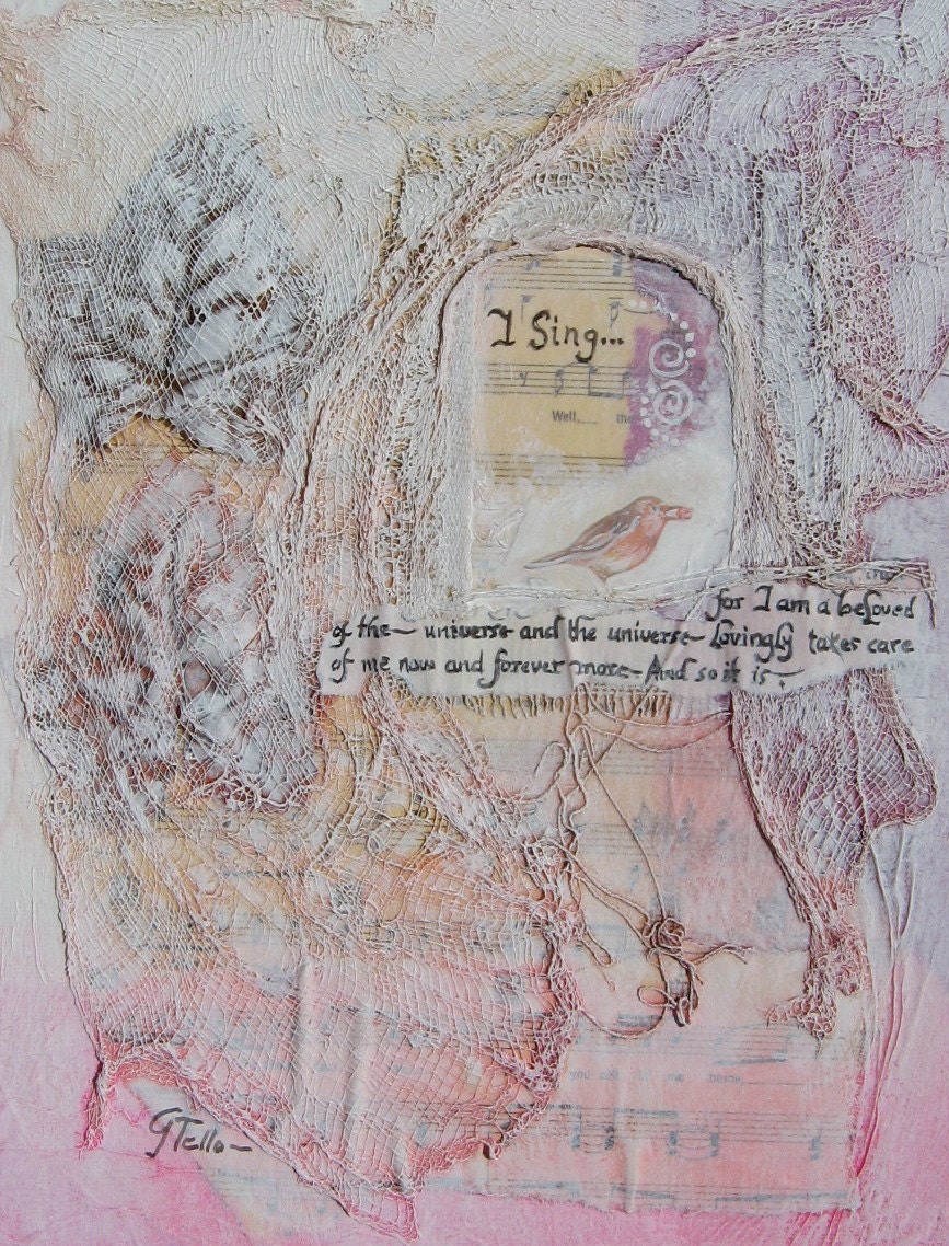 Mixed Media Original Painting by Griselda Tello ...Lovingly, forever more...