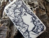 DIY Coloring Book GARDEN GODDESS Domino Pendant