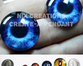 12mm Deep Blue Mermaid Human Doll Taxidermy Eyes Handmade Glass Cabochons for Steampunk Jewelry and Pendant Making