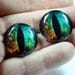 Glass Eyes Steampunk Taxidermy Dragon Eyes 24mm 1 inch Copper / Green Cabochons for Jewelry and Pendant Making