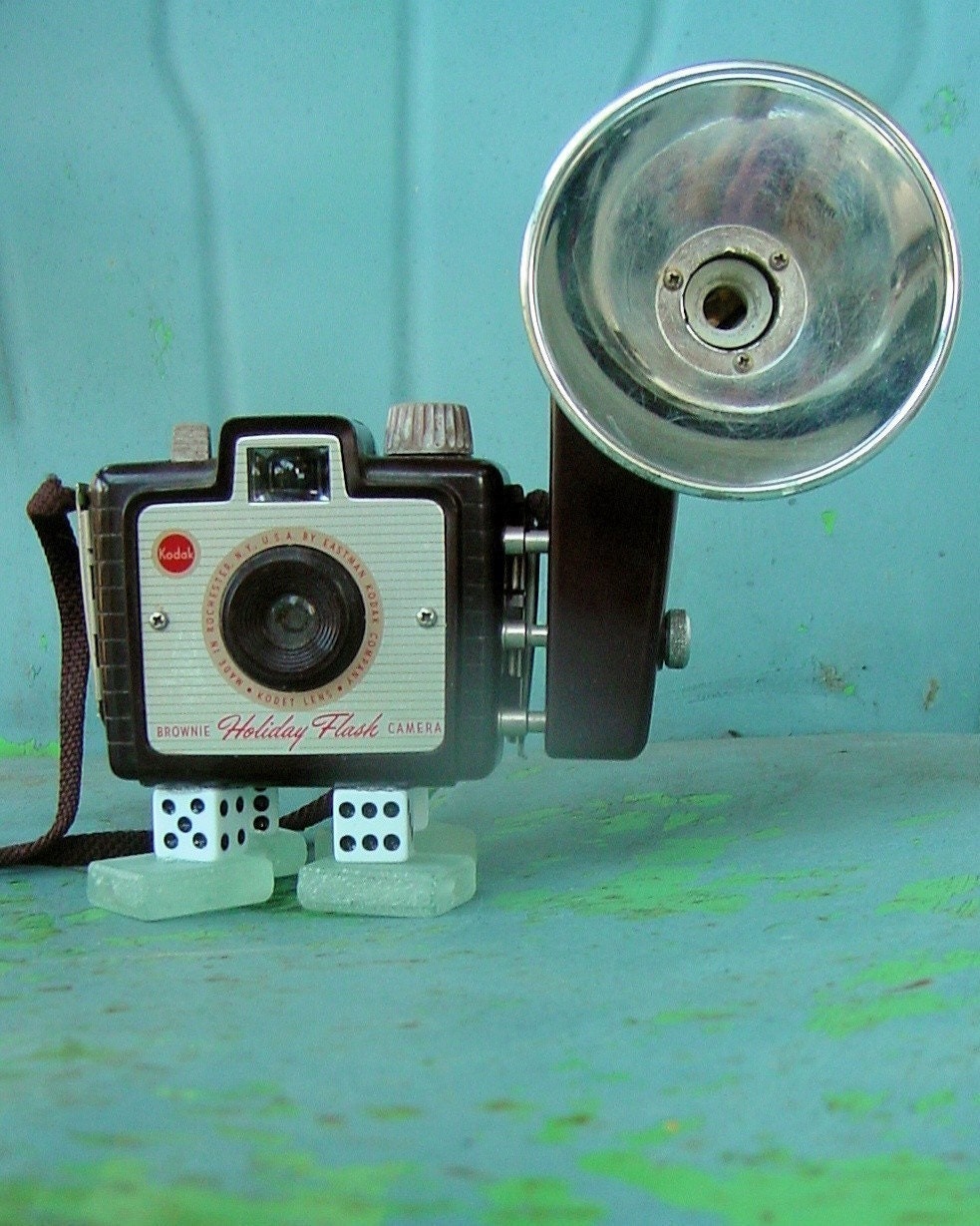 RETRO CAMERA ROBOT SERIES original art photo set of three 8x10s FREE US SHIPPING