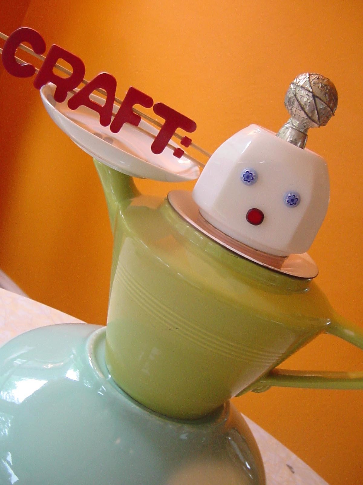 BETTY the RETRO ROBOT WAITRESS serving up CRAFT on a platter ETSYCRAFT assemblage art
