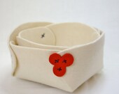 White large bowl with single flower - Made to order.