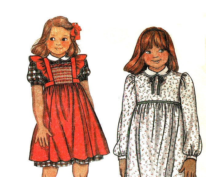 McCALL'S 7349 Smocked Pinafore/Dress - Girls Size 6