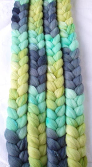 Ultra soft merino wool & silk roving, handpainted, for handspinning and wet felting, 3.5oz/100g