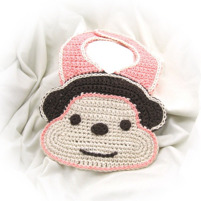 Crochet Monkey Bib Pattern PDF