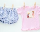 Retro Girls Tee &  Minky Diaper Cover