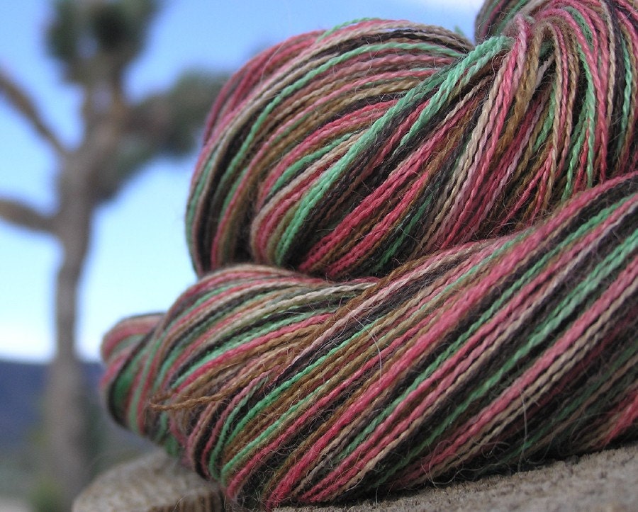 Lace Weight Yarn - Baby Alpaca, Silk, Cashmere - Poker Watching Quail