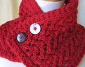 Lipstick Red Merino Lace Cowl
