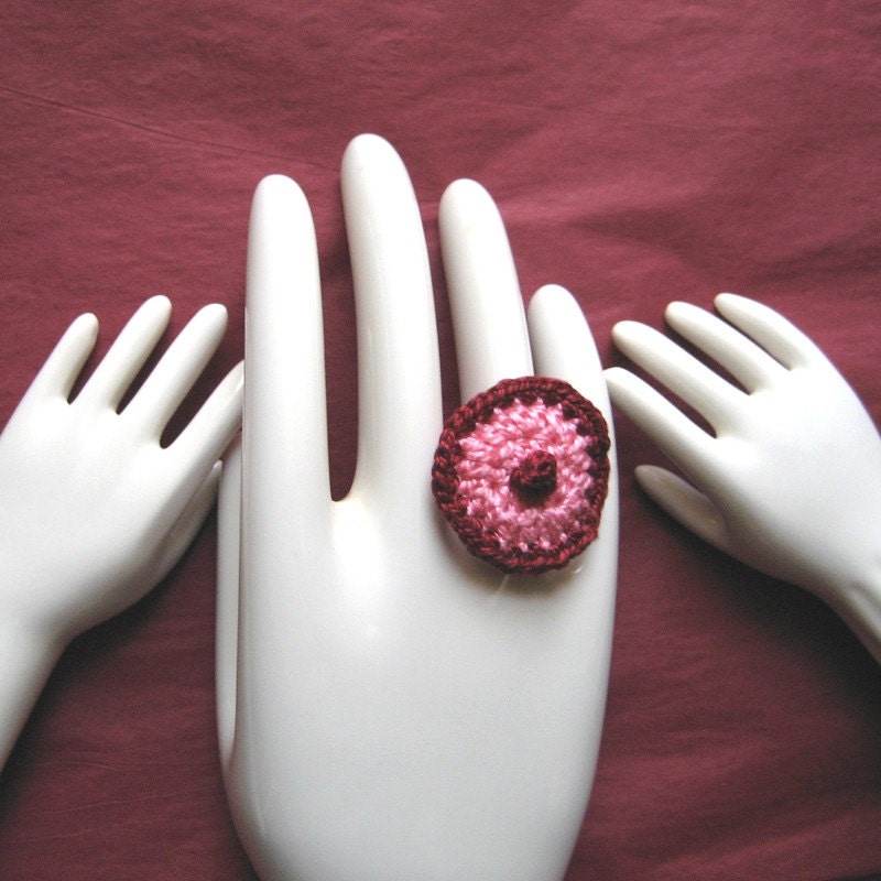 Crochet Cocktail Ring - Falling in Love with Love