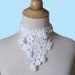 Wedding Necklace - Crocheted Bib Victorian Statement Neckpiece - Bridal Flowers