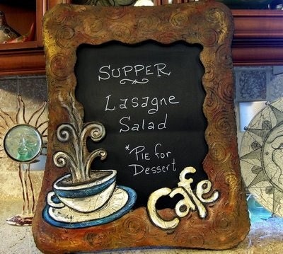 Kitchen Chalkboards on Cafe Kitchen Chalkboard Ooak Fun Functional Art By Solamar7