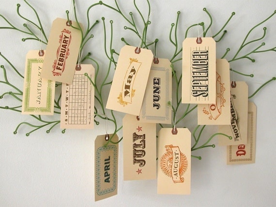 Tag Calendar - 12 Month Perpetual Calendar