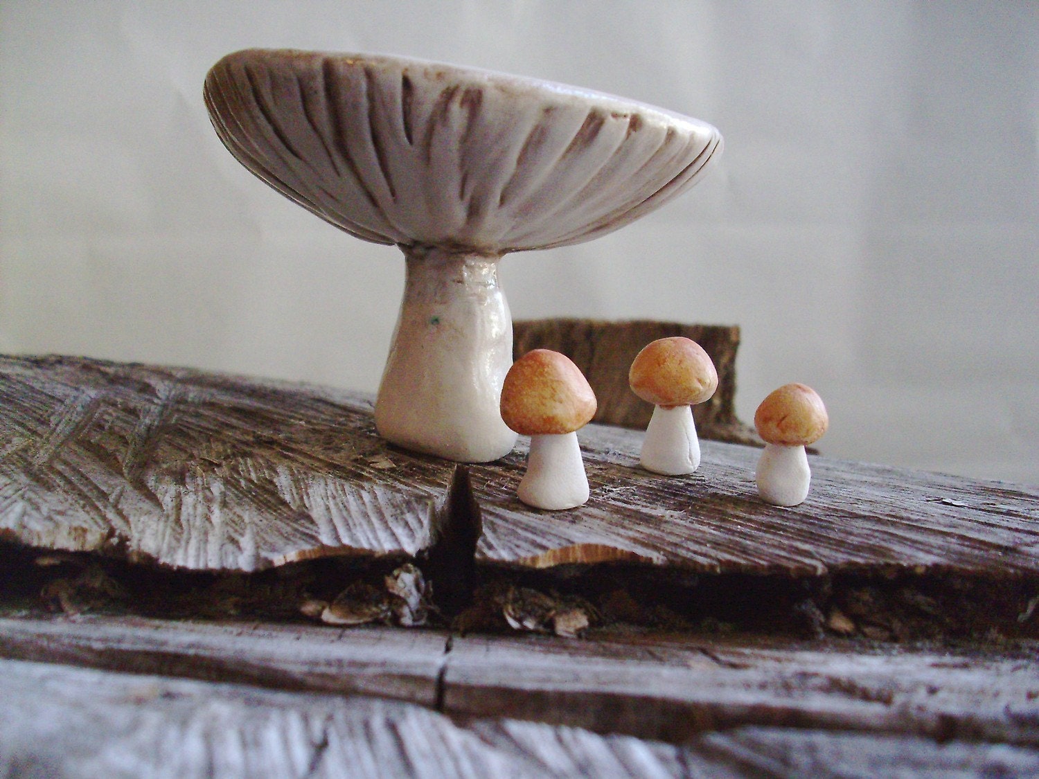 White Mushroom Porcelain Trinket Dish, Made to Order