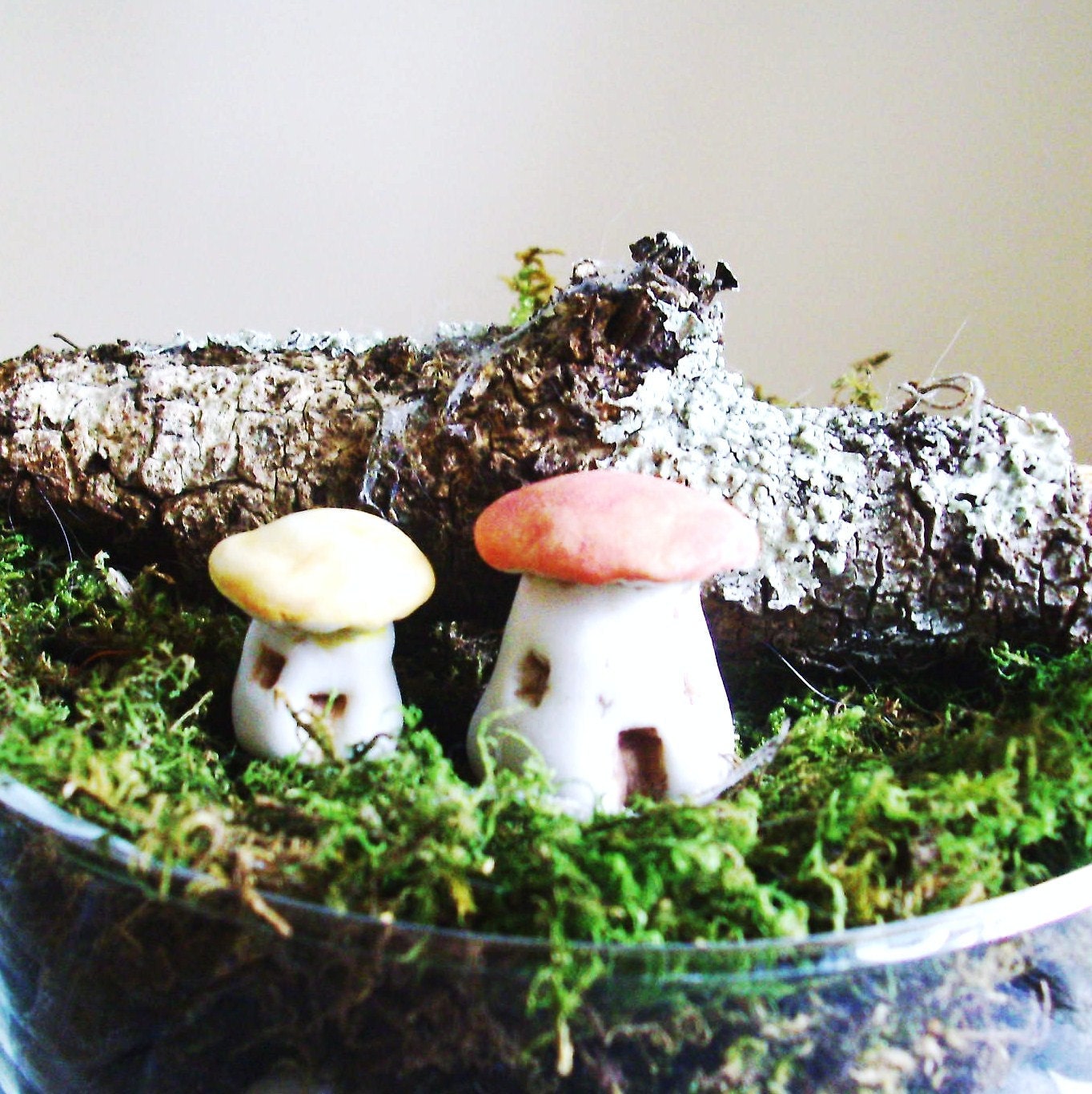 Made To Order, Cute As a Button Mushroom Houses, Set of 2