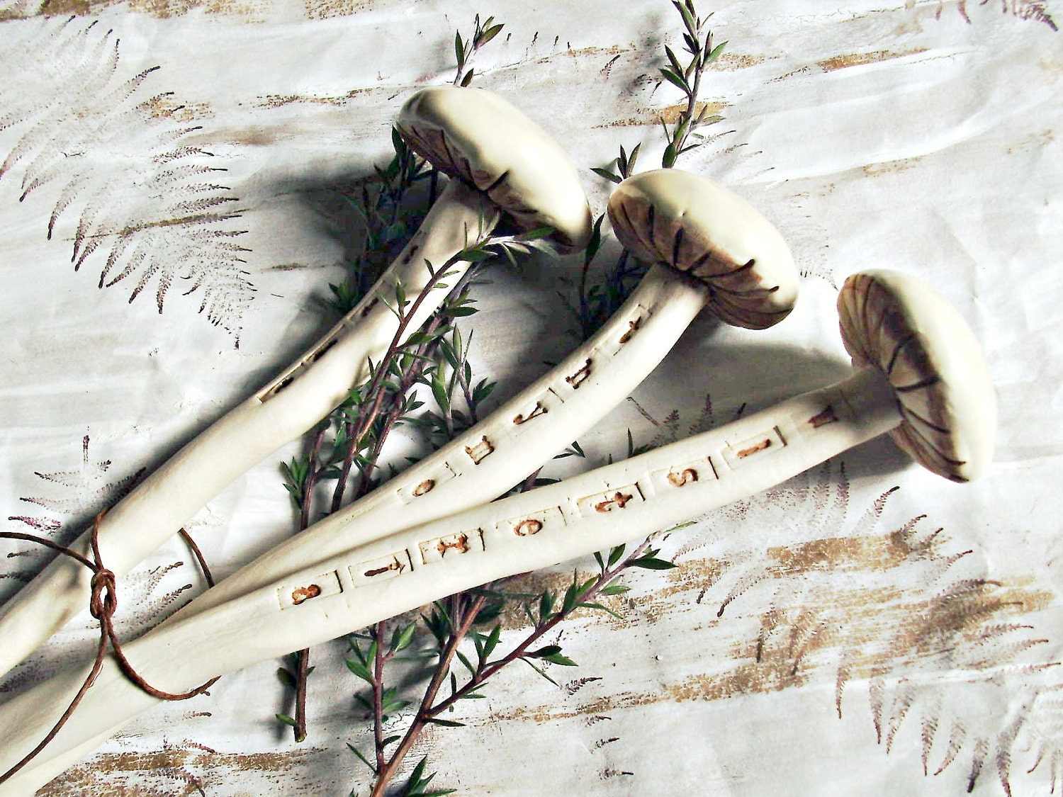 Reserved, Garden Markers, Mushrooms in Porcelain, Large for Indoor or Outdoor Plants, Choose your own plant name or saying, Set of 5